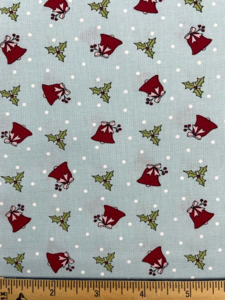 Holly Bells Frosty Morning Quilting Fabric from I believe in Angels from Bunny Hill Designs for Moda UK