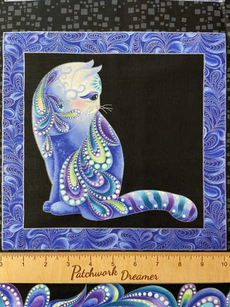 Cat-I Tude square by Benartex quilting fabric