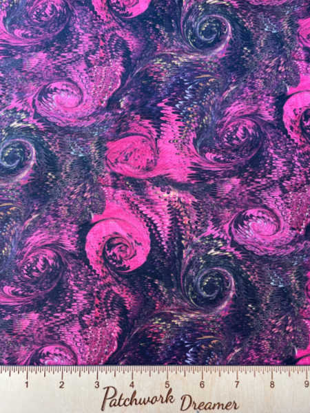 Poured Colour 2 fuchsia pink quilting fabric by Paula Nadelstern for Benartex UK