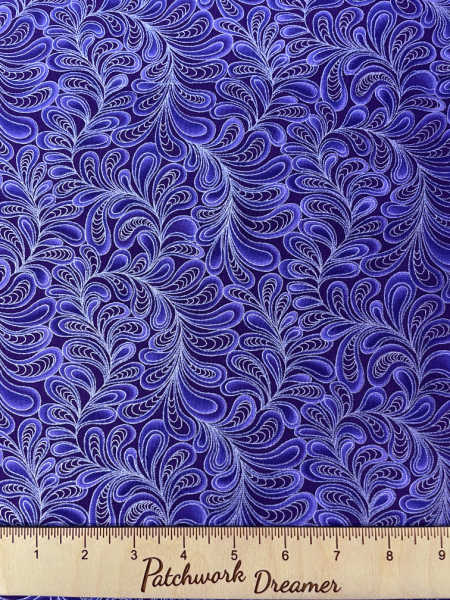 Swirls in Purple Quilting Fabric from Cat-I-Tude by Benartex