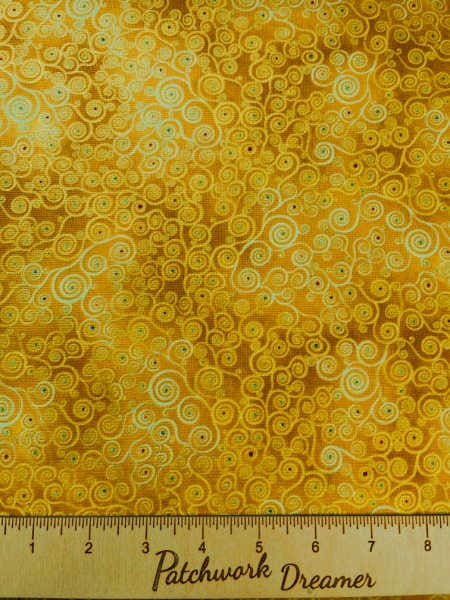 Cleo Gold quilting fabric by Timeless Treasures UK
