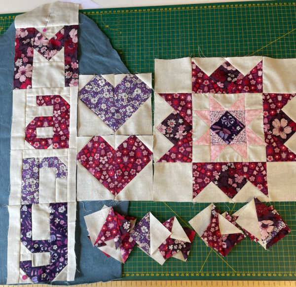 Patchwork blocks to make a quilted jacket