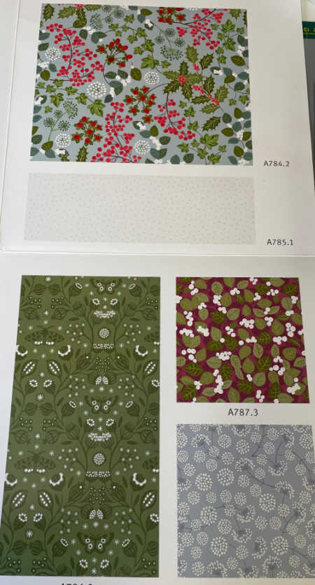 Another five fabrics from Winter Botanical by Lewis and Irene