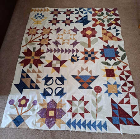 Lynn's  Lady's Scrap Basket quilt pattern by Bit's and Pieces pattern company. 