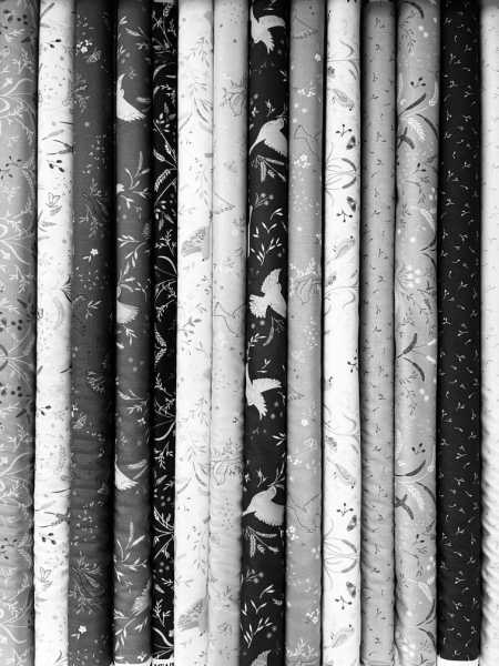 Black and white photo of fabric to show the different contrasts