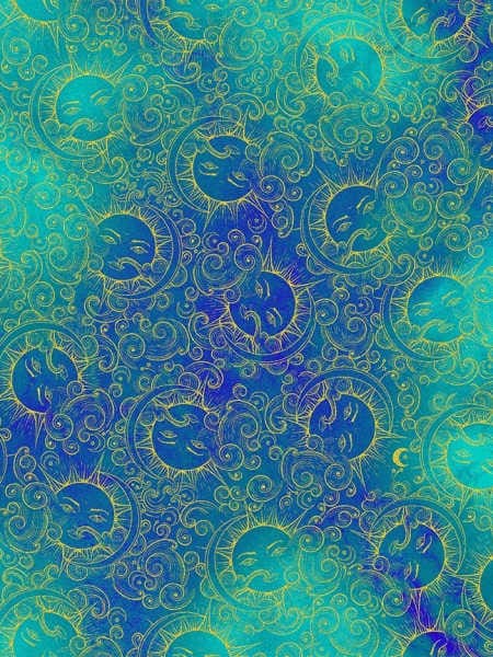 Celestial Sun Metallic Green quilting fabric from Cosmos by CHONG-A HWANG for Timeless Treasures uk