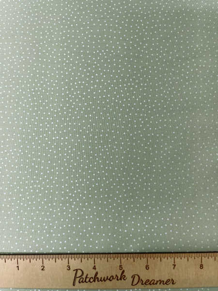 Pearl dots on winter green quilting fabric from winter botanical from Lewis and Irene UK