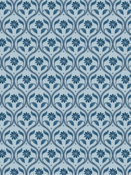 Floral Trellis on French Grey from Brensham by Lewis and Irene Uk