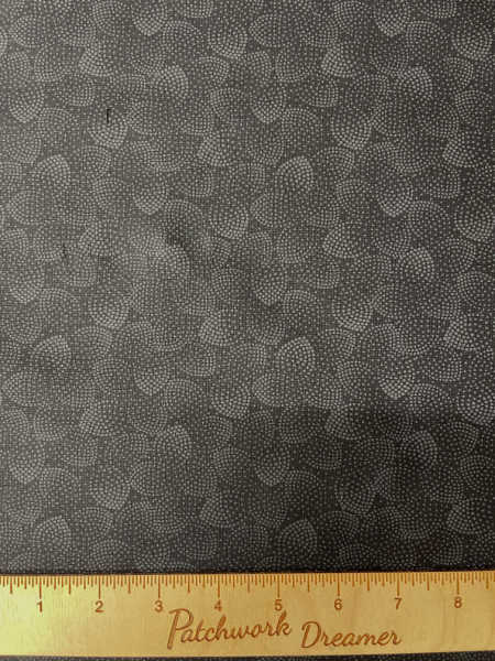 Dotty leaves black on black quilting fabric from Timeless Treasures UK