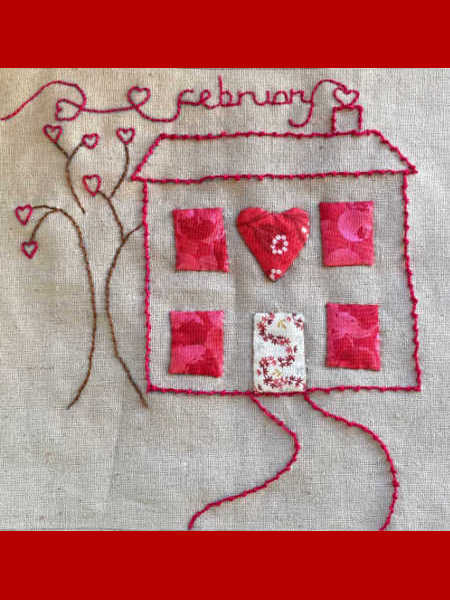 February Block of the month slow sewing UK