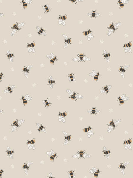 Dark Cream Bees 108" Wide Quilt Backing from Lewis and Irene UK