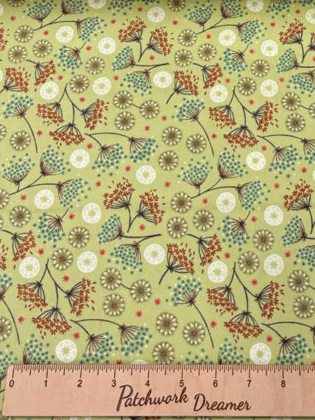 Multi winter floral on forest green from New Forest Winter Flannel by Lewis and Irene UK