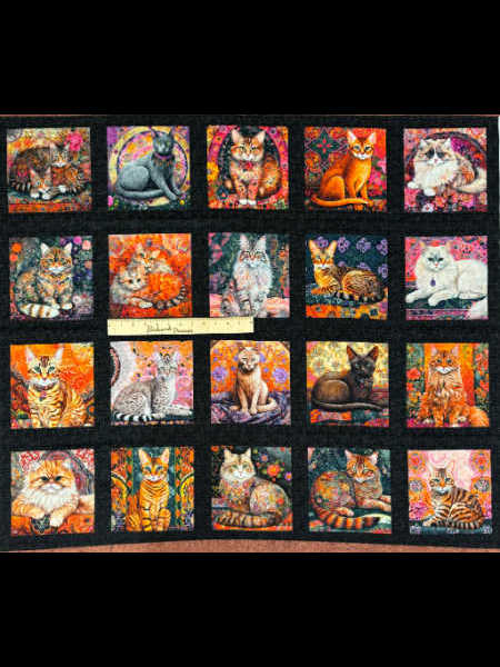Quilt Room Kitties quilting panel by Quilting Treasures uk