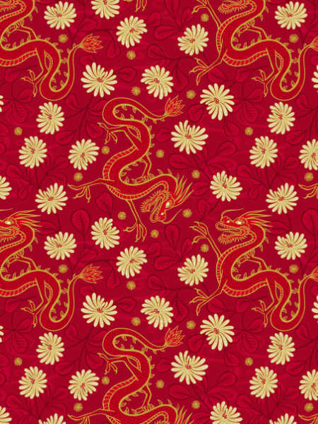 Dragon on red from year of the dragon by Lewis and Irene UK