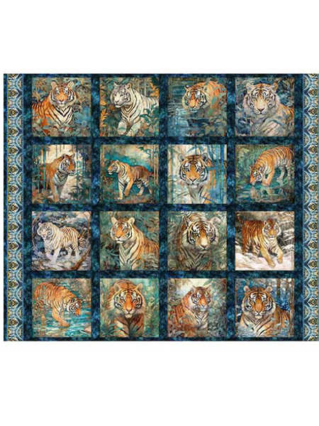 Eye Of The Tiger quilting panel from Quilting Treasures UK