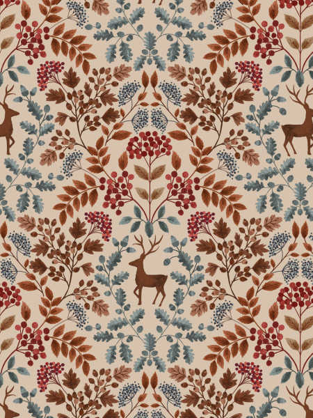 Cranborne Chase on light oak quilting Fabric from Lewis and Irene UK