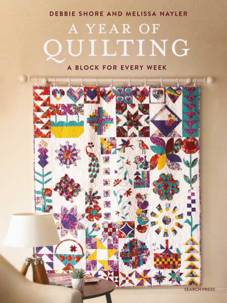 A year of Quilting Debbie Shore front cover book from Search Press UK