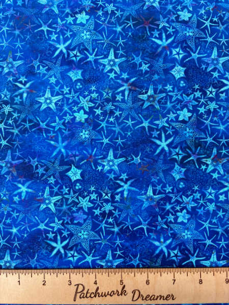 Starfish quilting fabric from Calypso 3 collection by Jason Yenter for In the beginning fabrics UK