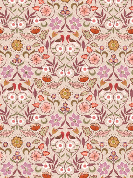 Isabella spiced plum quilting fabric from the Isabella collection from Lewis and Irene UK