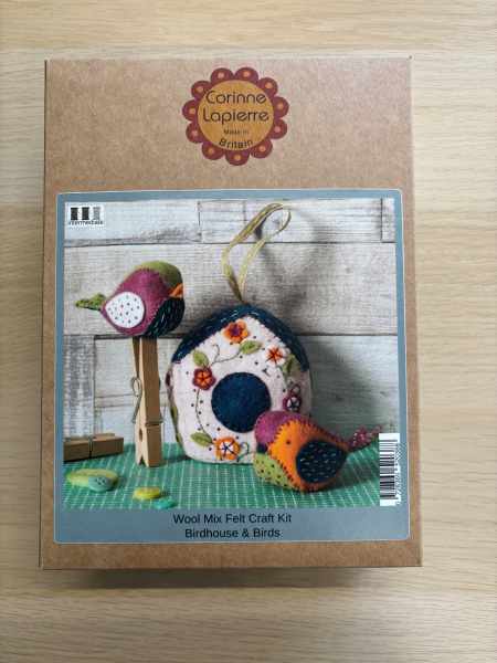 Birdhouse and Birds wool mix and embroidered kit by Corrine Lapierre UK