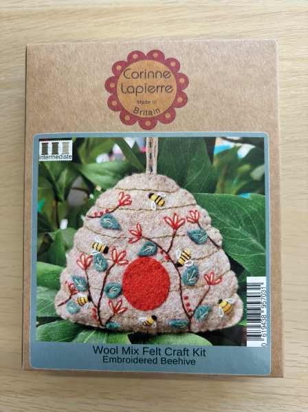 Embroidered Beehive Wool Mix Felt Kit by Corrine Lapierre UK