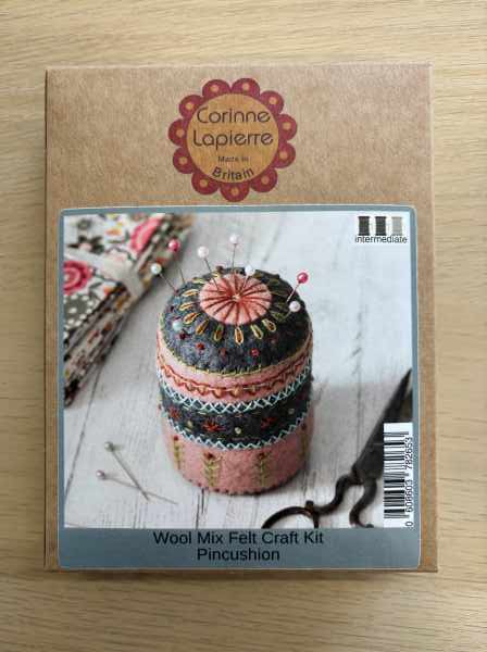 Embroidered pincushion Wool Mix Felt Kit by Corrine Lapierre UK