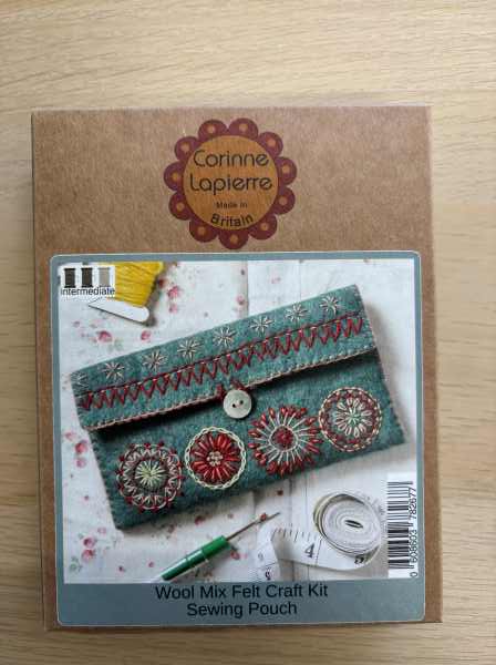 Embroidered Sewing Pouch Felt Craft Kit by Corrine Lapierre UK