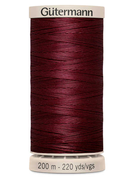 Gutermann Cotton Hand Quilting Thread - 200m Spool - Colour 2833 (Deep Burgundy / Wine Red) uk