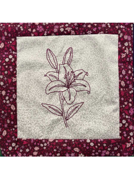 Lily red work from Summer Flowers by Patchwork Dreamer UK