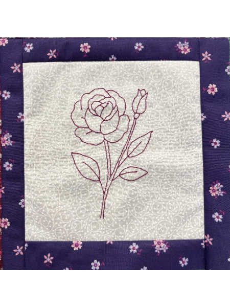 Rose red work from Summer Flowers by Patchwork Dreamer UK