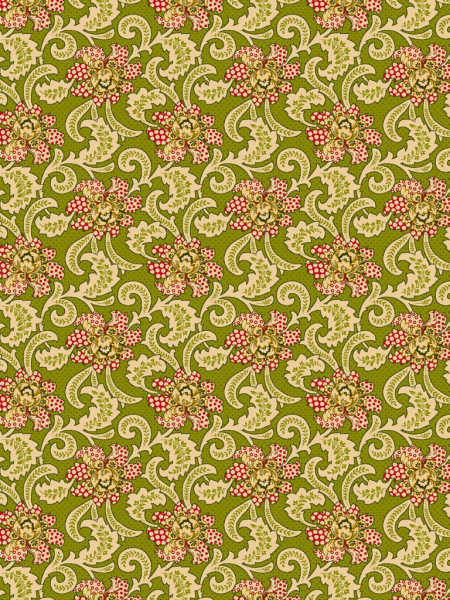 Holiday Foulard Quilting Fabric from Kim Diehl's  Baubles and Balsam collection for Henry Glass UK