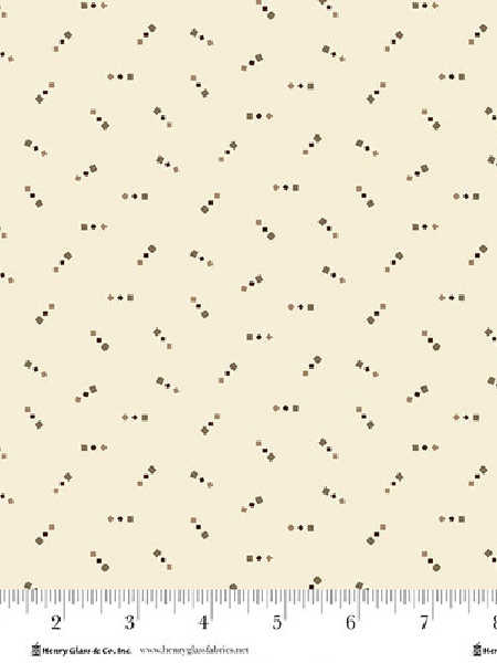 Stacked Boxes in Cream quilting fabric by Kim Diehl for Henry Glass UK, featuring tiny box motifs on a cream background.