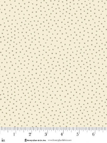 Little Leaves in Cream quilting fabric by Kim Diehl for Henry Glass UK, featuring scattered tiny leaf motifs on a cream background.