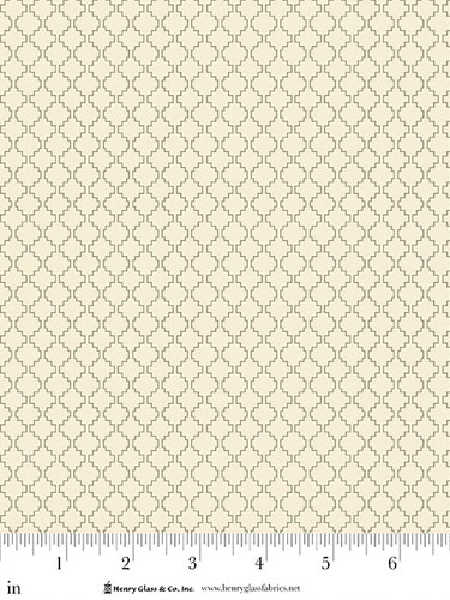 Stair Steps in Cream quilting fabric by Kim Diehl for Henry Glass UK, featuring repeating black stair step motifs on a cream background.