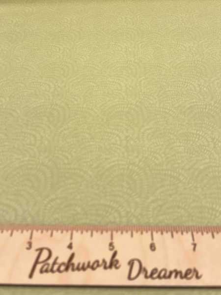Dear Stella uk Crimp quilting fabric in Apple – fresh green tonal quilting blender with subtle wave design, 110cm wide.
