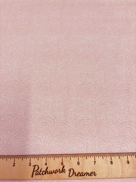 Dear Stella UK Crimp fabric in Pearl – soft pink tonal quilting blender with wave design