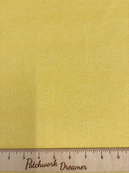 Dear Stella UK Crimp fabric in Sun – bright yellow tonal quilting blender with wave design