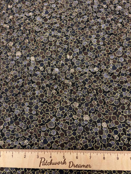 Northcott UK Shimmer Basics Multi Dot Desert Sand — warm brown and taupe metallic dot quilting fabric