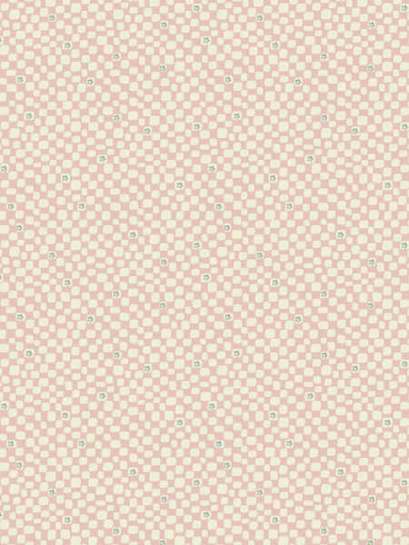 Peach and cream pebble dot quilting fabric with tiny mint accents from the Slow and Steady collection by Anni Downs for Hatched and Patched, UK.