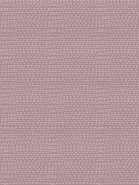 Dusty mauve quilting fabric with cream dashed running-stitch lines from the Slow and Steady collection by Anni Downs for Hatched and Patched, UK.