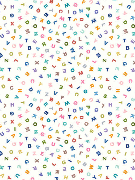 Animal Alphabet cream alphabet letters quilting fabric by Lewis and Irene UK