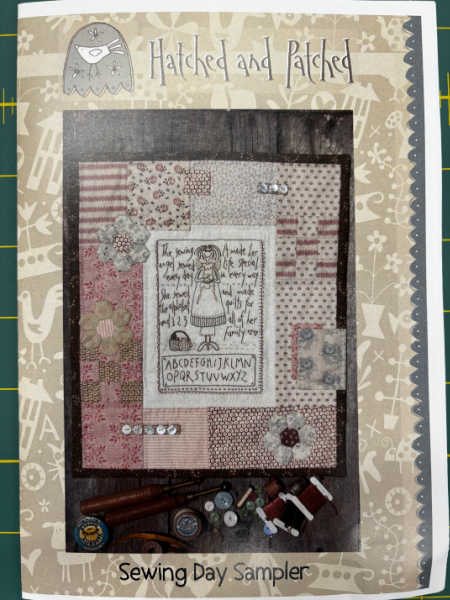 Sewing Day Sampler pattern by Hatched and Patched cover showing finished quilt design UK