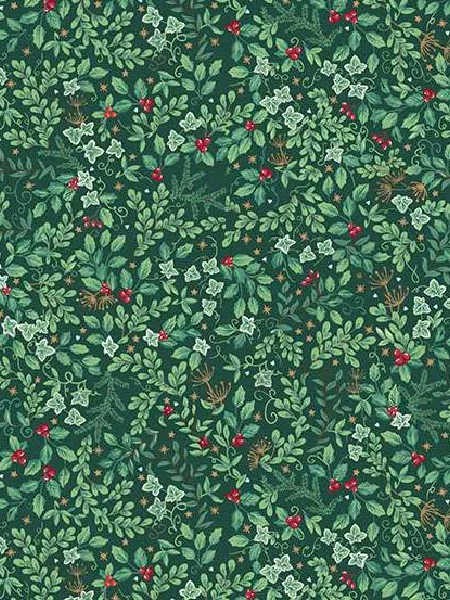 Makower Evergreen green Christmas fabric UK