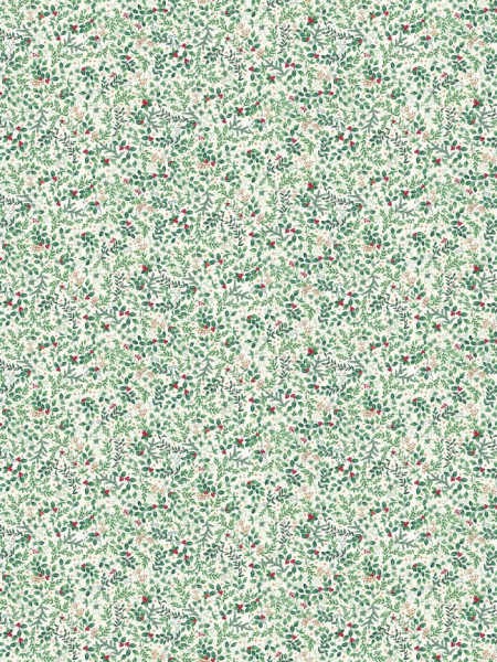 Makower Evergreen cream Christmas fabric UK
