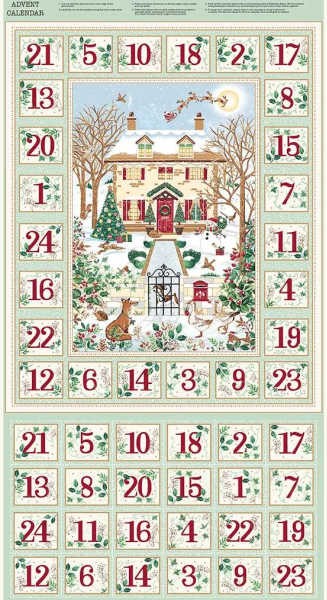 Makower Country Christmas advent calendar panel UK