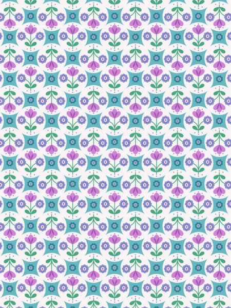 Blue Flower Circle quilting fabric by Lewis and Irene UK cotton fabric