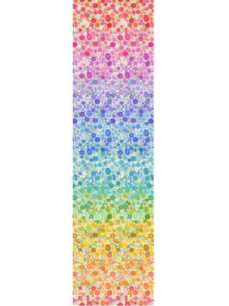 Boho Blooms ombre quilting fabric by Lewis and Irene UK rainbow floral cotton