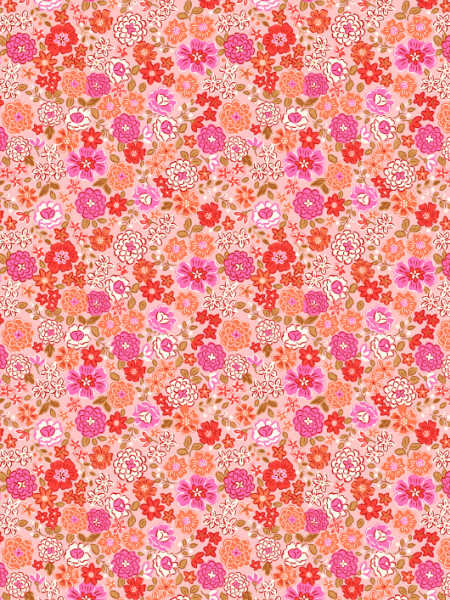 Pink floral quilting fabric by Lewis and Irene UK cotton fabric
