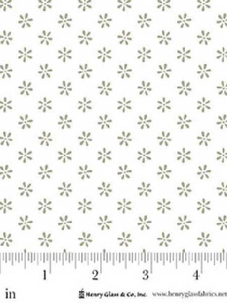 White fabric with tiny floral ditsy pattern Gail Pan Henry Glass Friendship Garden UK