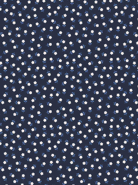 Navy daisy quilting fabric by Lewis and Irene UK cotton fabric